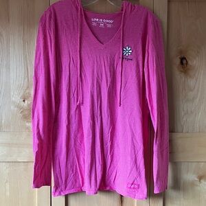 Life Is Good Vibrant Pink Hoodie